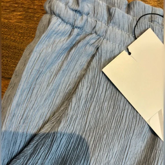 ZARA textured faded blue drawstring pants - Picture 8 of 11